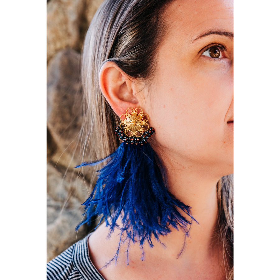 Yajaira Ramirez Jewelry Feather Drum Earrings